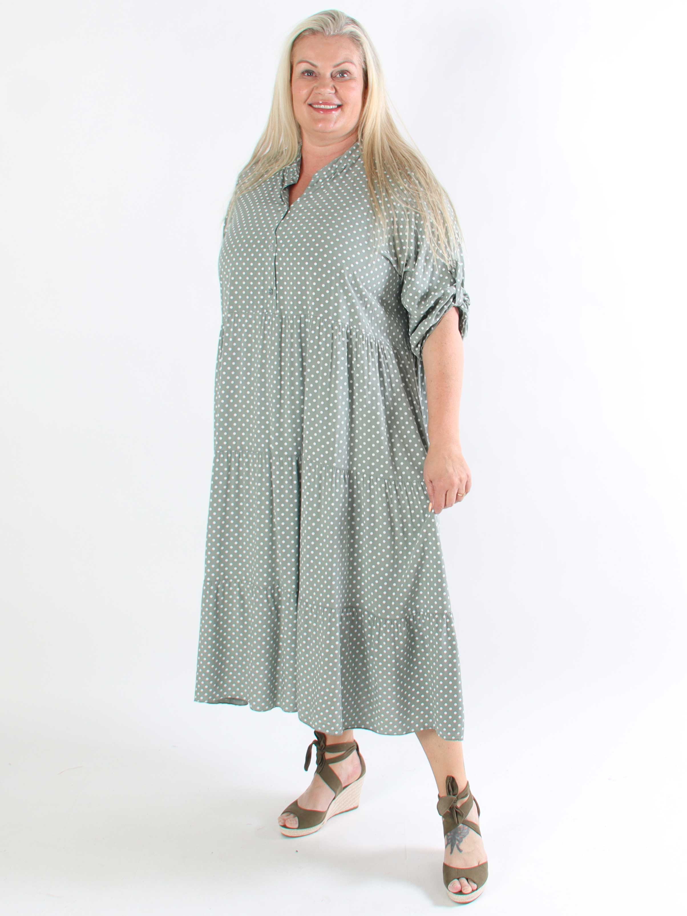 Dotti - Plus size-klänning med lager på lager-look i viskos
